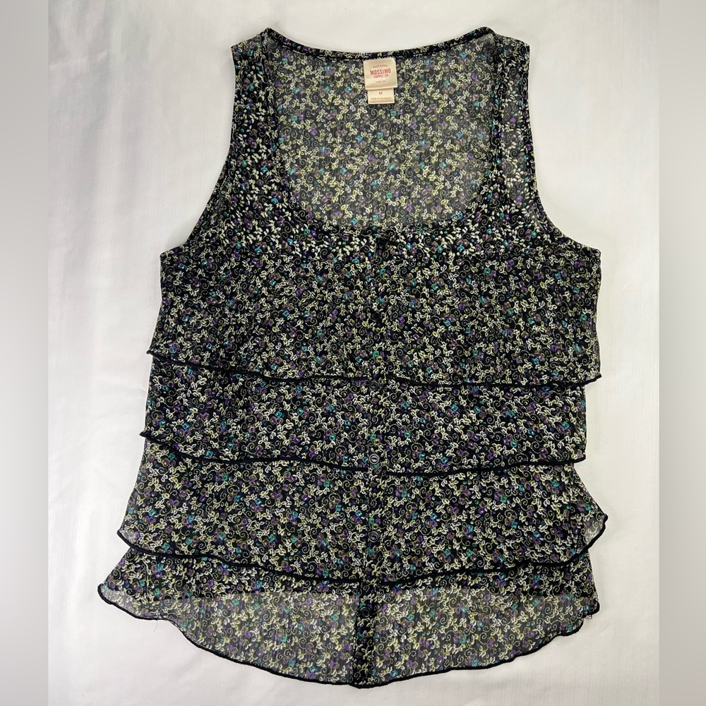 Mossimo Supply Co. Multicolor Floral Tiered Tank Top